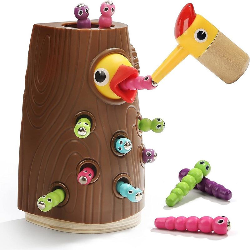 Anak laki-laki Anak perempuan Magnetic Bird Feeding Game Untuk Pengembangan Keterampilan Motorik halus BPA Gratis