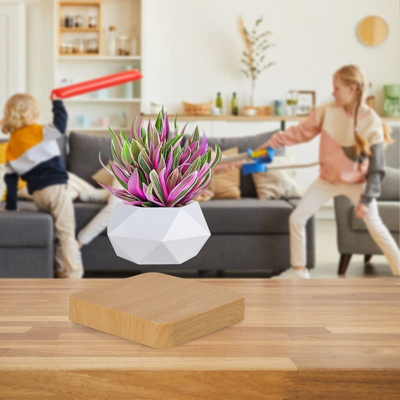 Rotating Base Magnetic Levitation Plant Pot Untuk Dekorasi Meja Taman Rumah