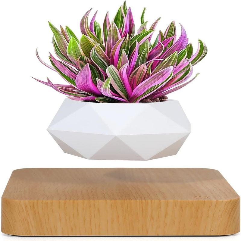 Rotating Base Magnetic Levitation Plant Pot Untuk Dekorasi Meja Taman Rumah