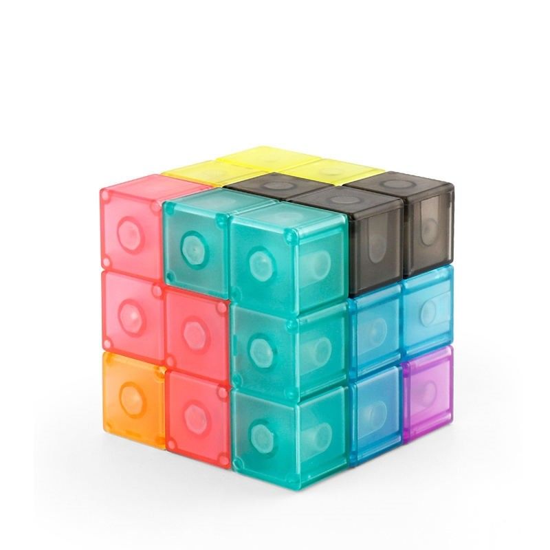 3D Magnetic Rubik's Cube Puzzle Magnetic Cube Set dari 7 Multi Bentuk untuk Anak-anak