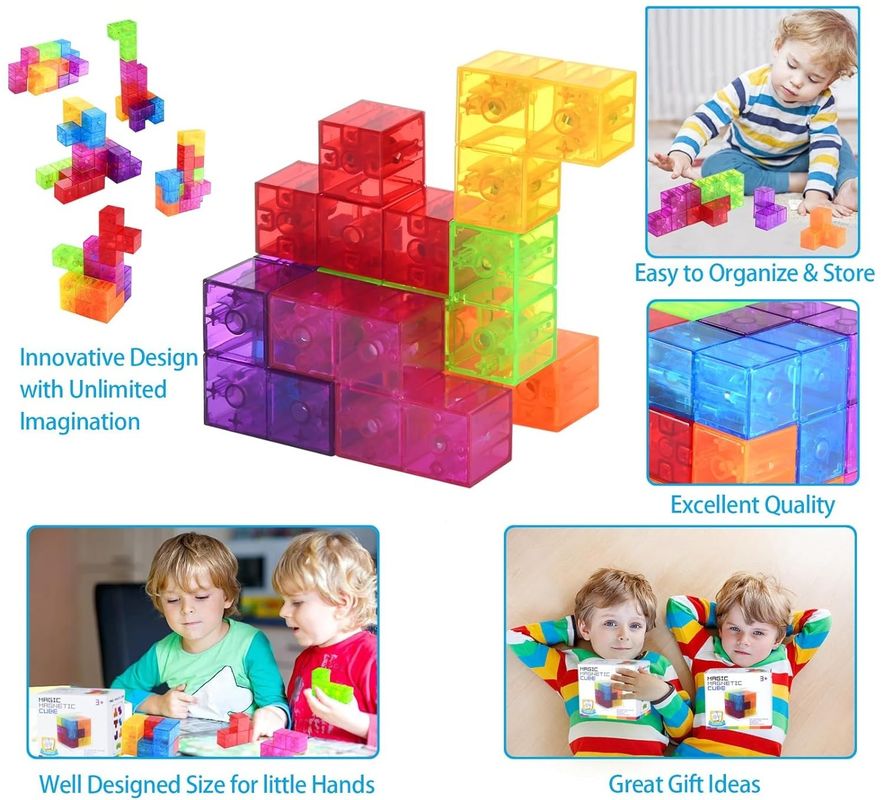 3D Magnetic Rubik's Cube Puzzle Magnetic Cube Set dari 7 Multi Bentuk untuk Anak-anak