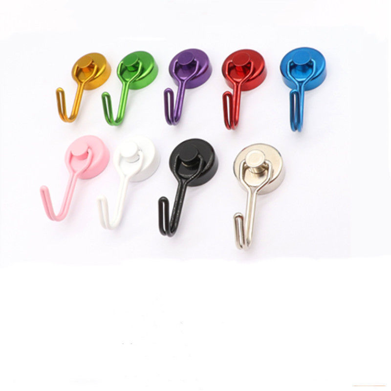 Multicolored Kekuatan kulkas Magnetik Hooks Multipurpose Magnetic Hangers
