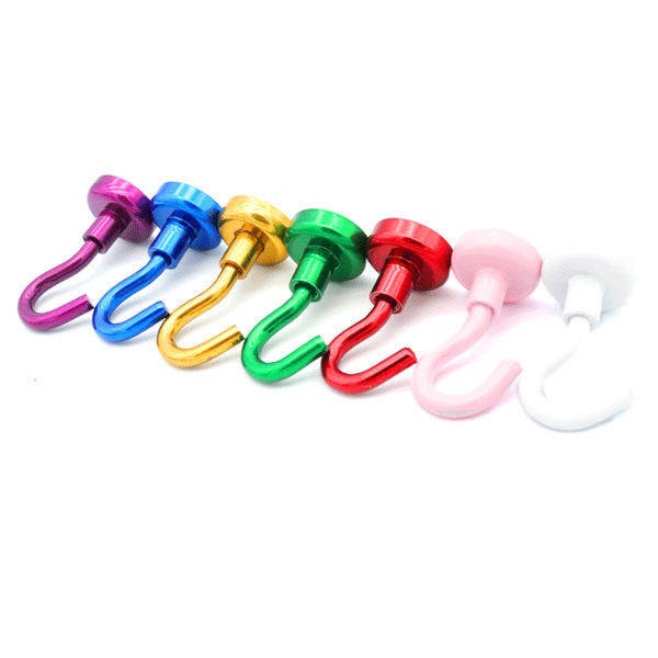 Kekuatan Berwarna-warni Magnetic Utility Hooks Magnetic Cup Hooks Ketahanan karat