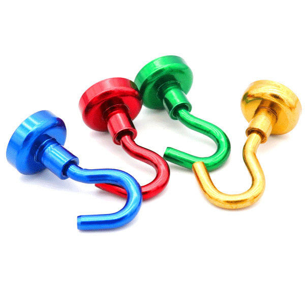 Kekuatan Berwarna-warni Magnetic Utility Hooks Magnetic Cup Hooks Ketahanan karat