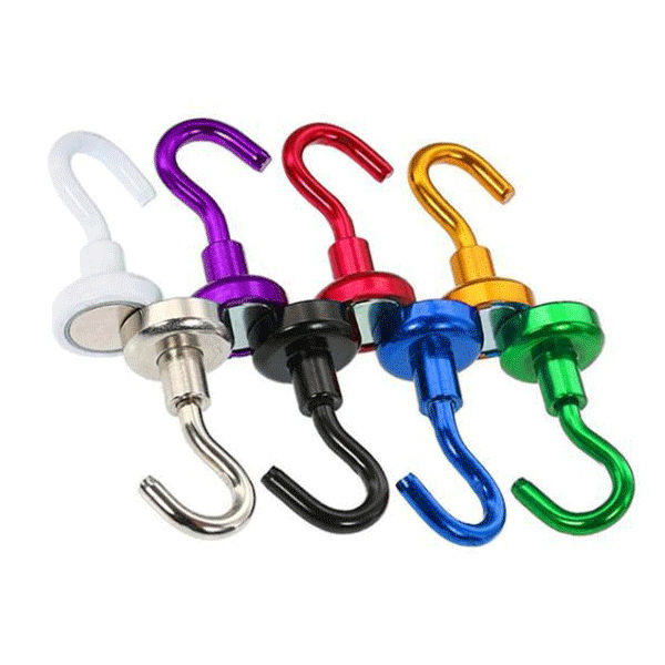 Kekuatan Berwarna-warni Magnetic Utility Hooks Magnetic Cup Hooks Ketahanan karat