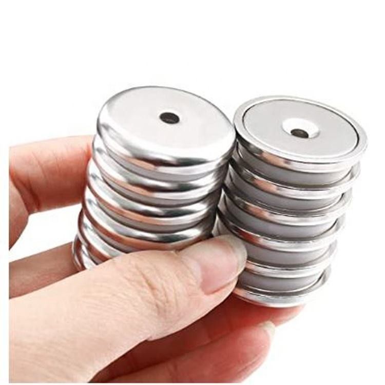 Round Base Cup Neodymium Magnet Pot Dengan Heavy Duty Countersunk Hole Dan Screws Rustless