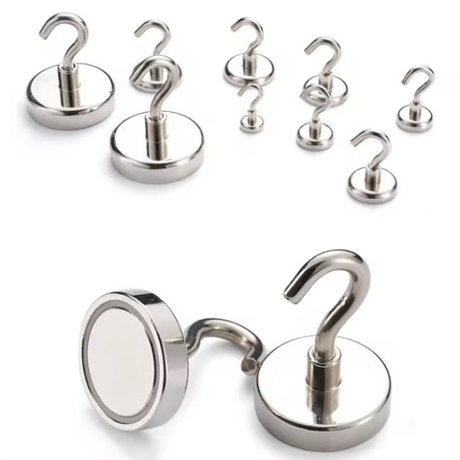 N38-N52 Super Strong Magnetic Hooks Neodymium Magnet Hooks Perlindungan Korosi