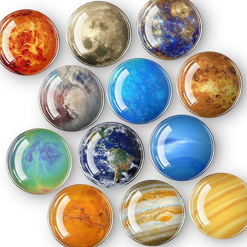 12PCS Planet Kuat Magnet Kulkas Kaca Untuk Dekorasi Papan Hitam Pengajaran