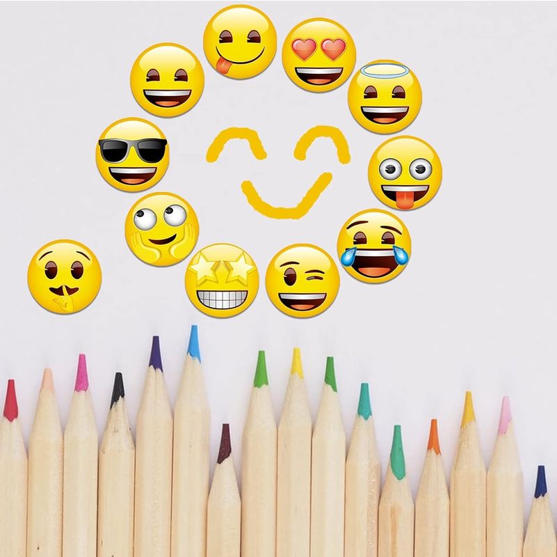 54Pcs Cute Emoji Magnet Dekoratif Untuk Lemari Es Magnet Whiteboard