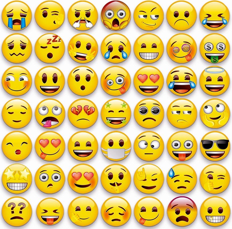 54Pcs Cute Emoji Magnet Dekoratif Untuk Lemari Es Magnet Whiteboard
