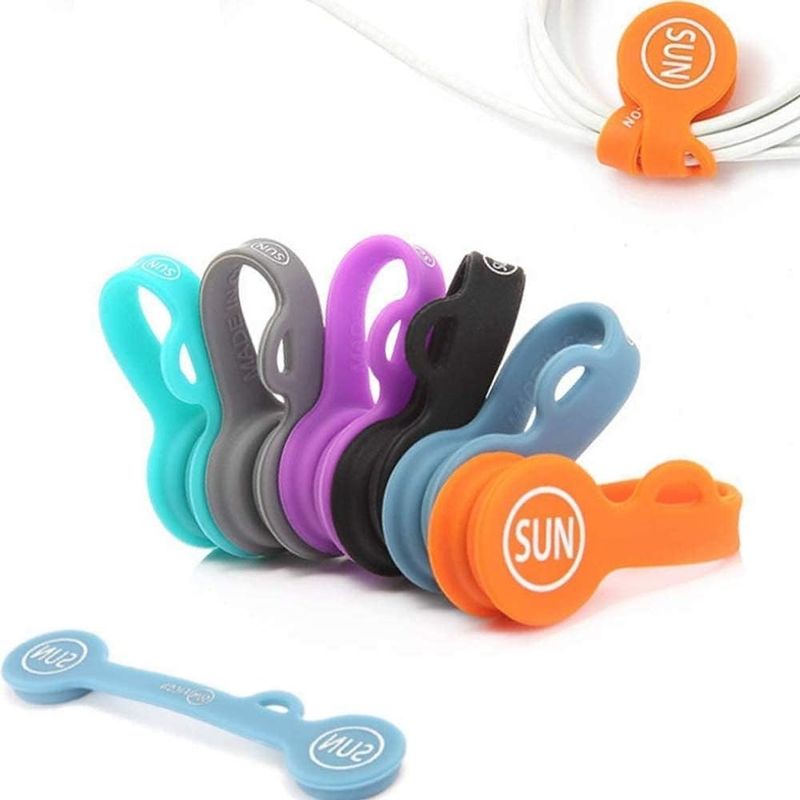 6PCS Magnetic Cord Organizer Color Earphone Cord Holder Untuk Sekolah Kantor Rumah