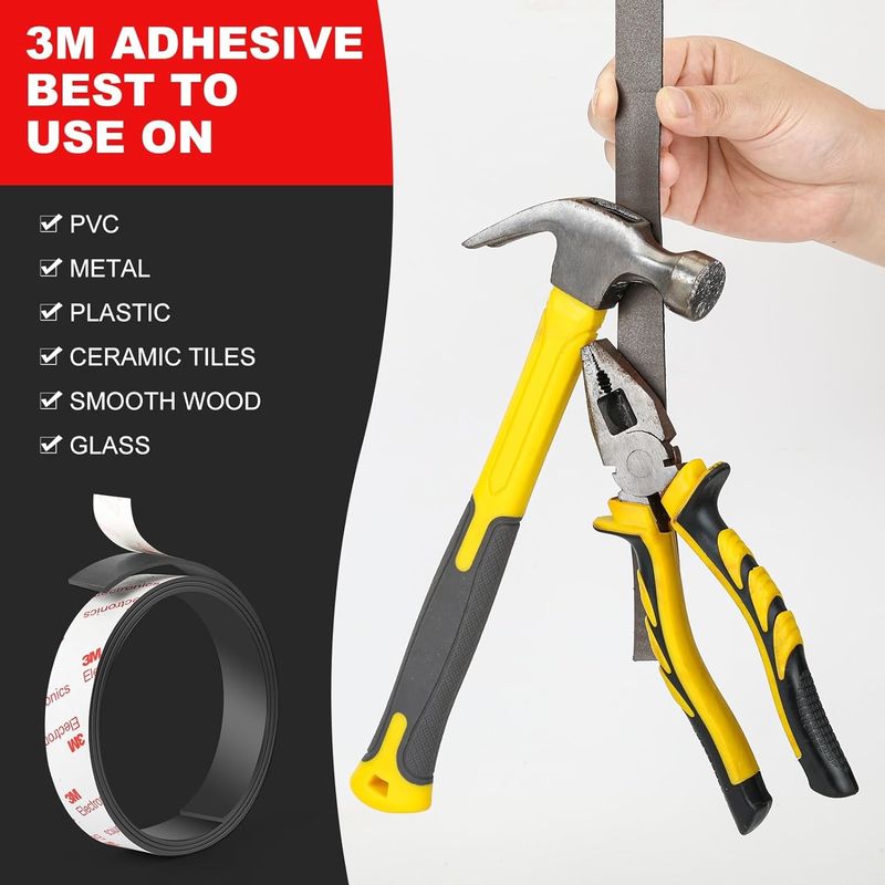 Fleksibel Neodymium Magnet Tape Strip Roll Dengan Kuat 3M Adhesive Backing Untuk Dinding DIY