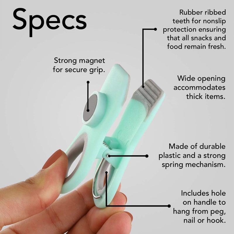 20Pcs Klip Magnetik Kuat Klip Kantong Magnetik Untuk Penyimpanan Makanan Dengan Genggam Segel Kekuatan Udara