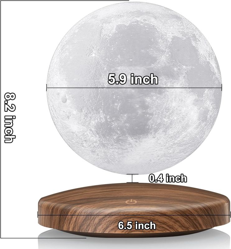 Remote Control Magnetic Levitation Lamp 3D Floating Moon Night Light Dengan 3 Warna