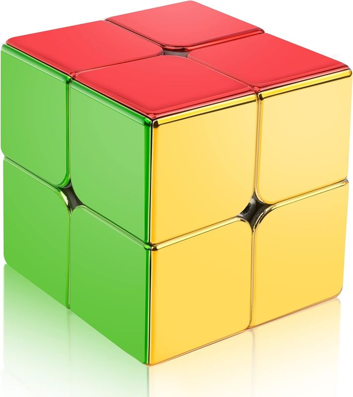 ABS Plastik Mini Magnetik Rubik's Cube Mirror Reflective 2x2 Kecepatan Kubu Magnetik