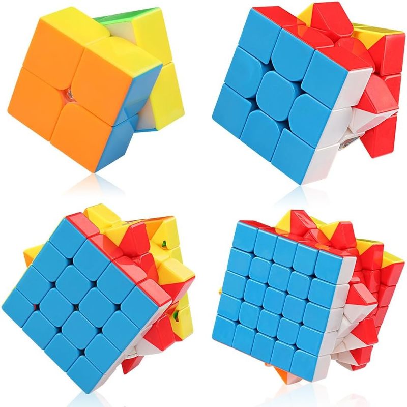 Multicolor Magnetic Rubik's Cube Set Dengan 2x2 3x3 4x4 5x5 Seri Untuk Koleksi Hadiah