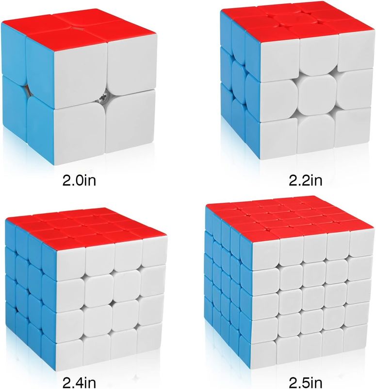 Multicolor Magnetic Rubik's Cube Set Dengan 2x2 3x3 4x4 5x5 Seri Untuk Koleksi Hadiah
