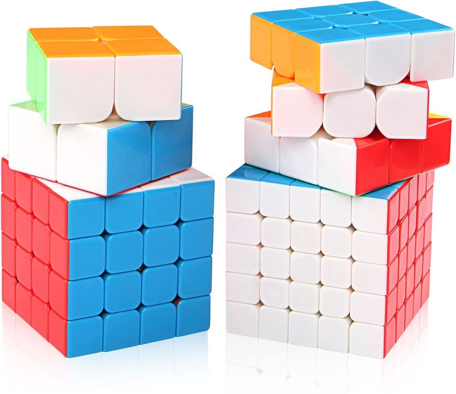 Multicolor Magnetic Rubik's Cube Set Dengan 2x2 3x3 4x4 5x5 Seri Untuk Koleksi Hadiah