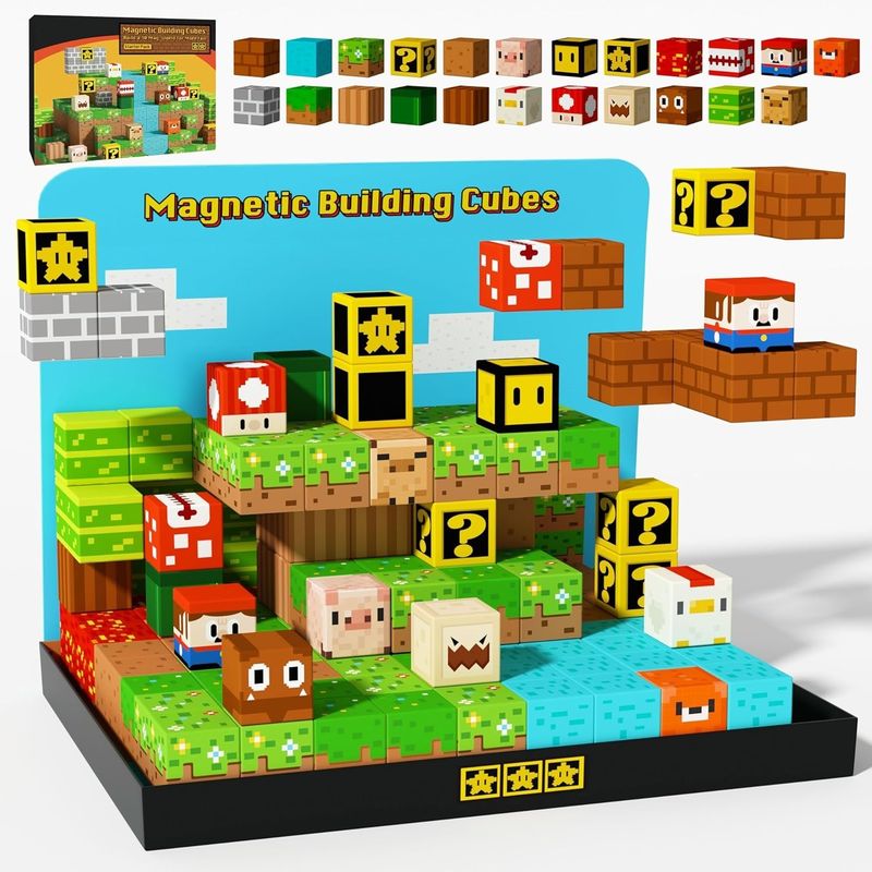 Blok Bangunan Magnetik Berwarna-warni Blok Magnetik Sihir STEM Game Bangunan