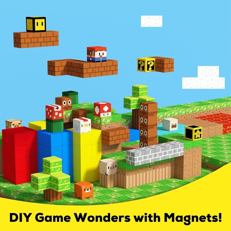 Blok Bangunan Magnetik Berwarna-warni Blok Magnetik Sihir STEM Game Bangunan