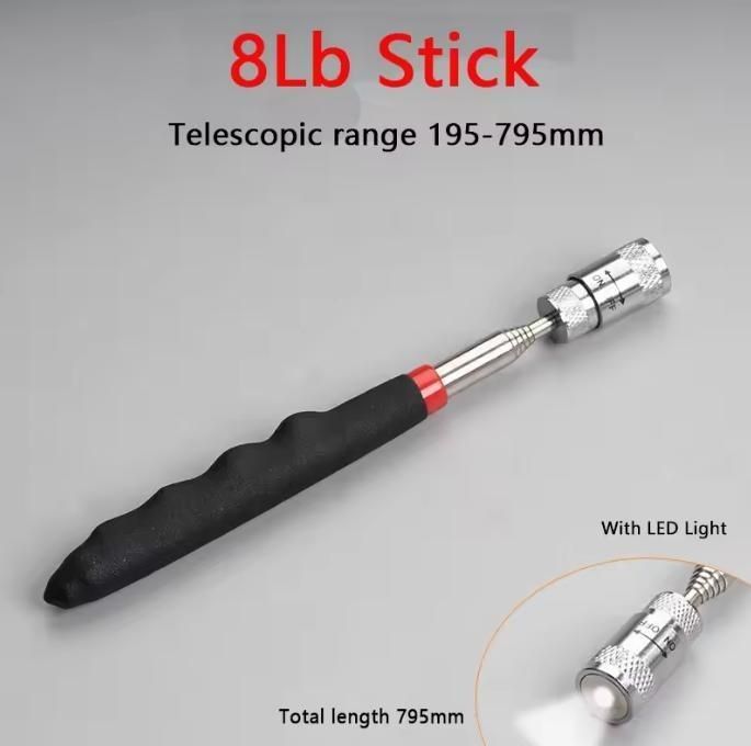 Long Reach Magnetic Telescopic Pick Up Tool Dengan Lampu LED Dan Magnet Kuat Disesuaikan