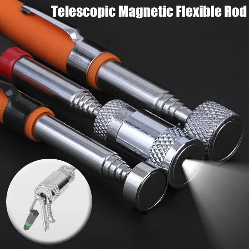 Teleskopik portabel Magnetik Fleksibel Ambil Alat Adjustable Extending Rod Stick Pen magnet yang kuat