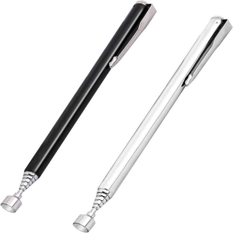 Alat pick-up magnetik Pen jenis stainless steel extendable Stick