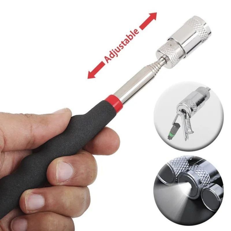 JIS Standar Magnetic Telescopic Pick Up Tool Dengan LED Light Adjustable Untuk Mengambil Sekrup Kacang Bolt