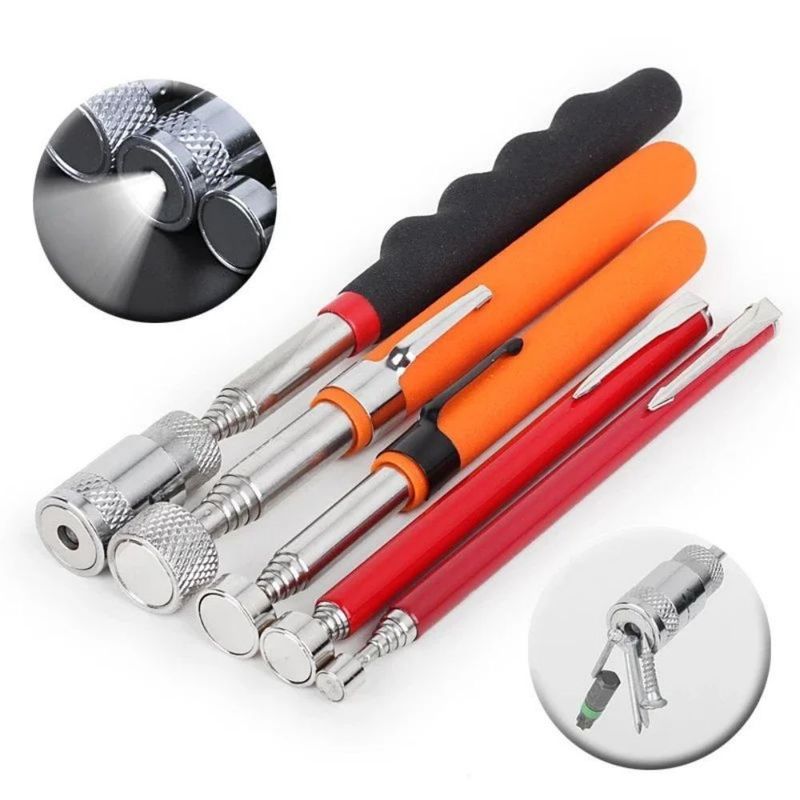 JIS Standar Magnetic Telescopic Pick Up Tool Dengan LED Light Adjustable Untuk Mengambil Sekrup Kacang Bolt