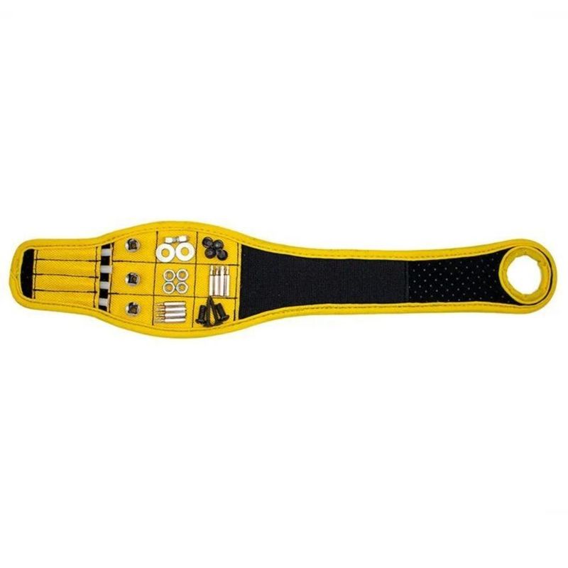 Pergelangan tangan magnetik dengan kantong alat portabel magnet untuk menyimpan alat
