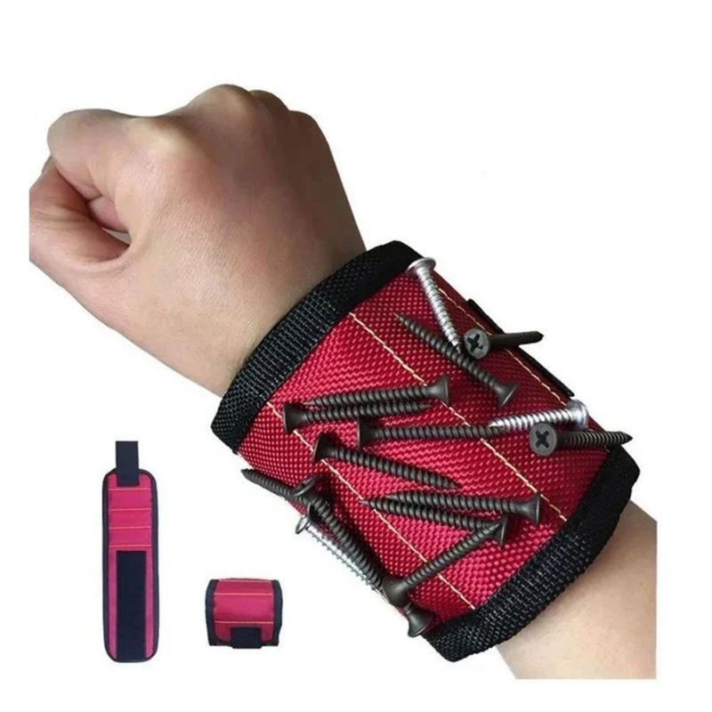 Pergelangan tangan magnetik kuat magnet gelang memegang kuku bor bit sekrup pemegang alat penyimpanan pergelangan tangan