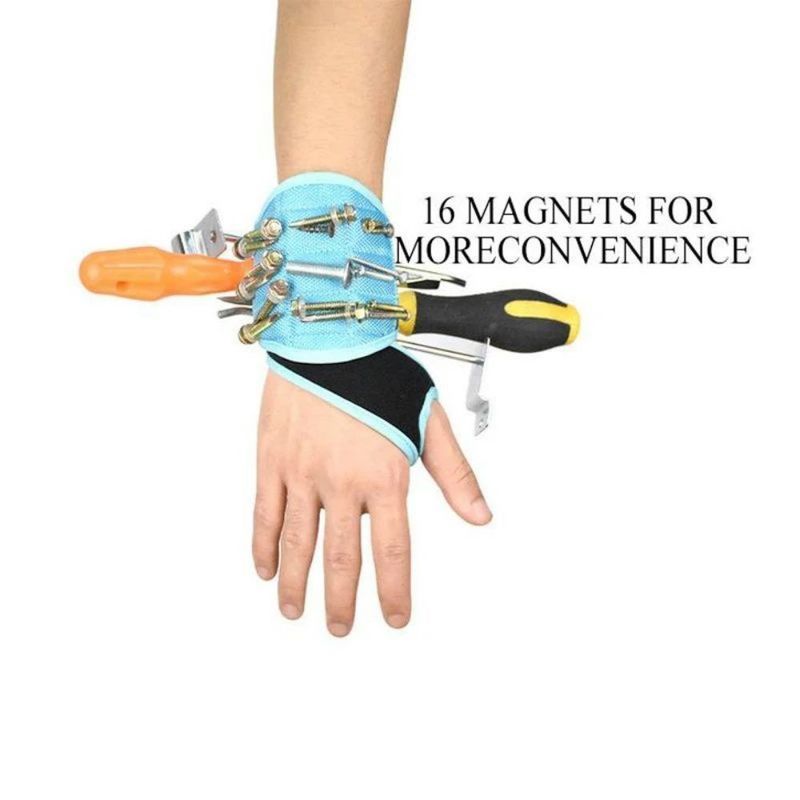 Perlindungan Kerja Pergelangan Tangan Magnetik untuk Memegang Sekrup Pengeboran Bit Kuku Pergelangan Tangan Alat Pemegang Sabuk