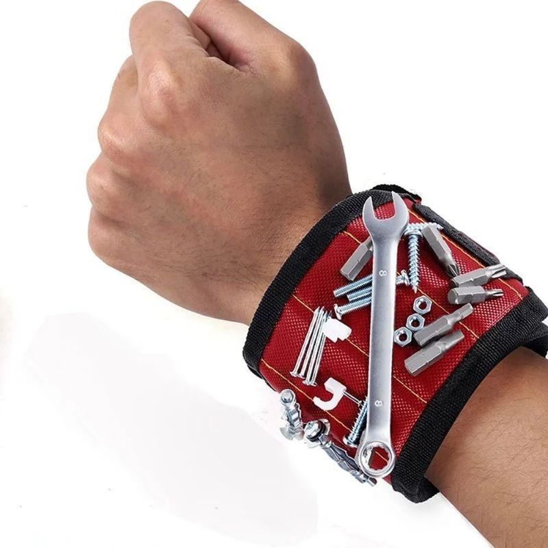Elektrik Pakaian yang Bisa Disesuaikan Sabuk Pergelangan Tangan Magnetik Kuat Tas Alat Portable Dengan Sekrup Disesuaikan Paket Ukuran 5.00cm * 4.00cm * 3.00cm
