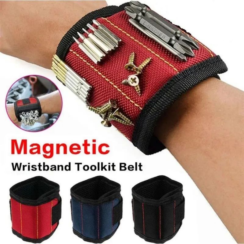 Elektrik Pakaian yang Bisa Disesuaikan Sabuk Pergelangan Tangan Magnetik Kuat Tas Alat Portable Dengan Sekrup Disesuaikan Paket Ukuran 5.00cm * 4.00cm * 3.00cm
