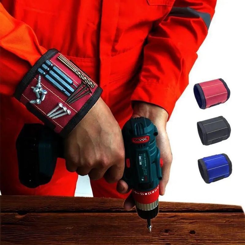 Elektrik Pakaian yang Bisa Disesuaikan Sabuk Pergelangan Tangan Magnetik Kuat Tas Alat Portable Dengan Sekrup Disesuaikan Paket Ukuran 5.00cm * 4.00cm * 3.00cm
