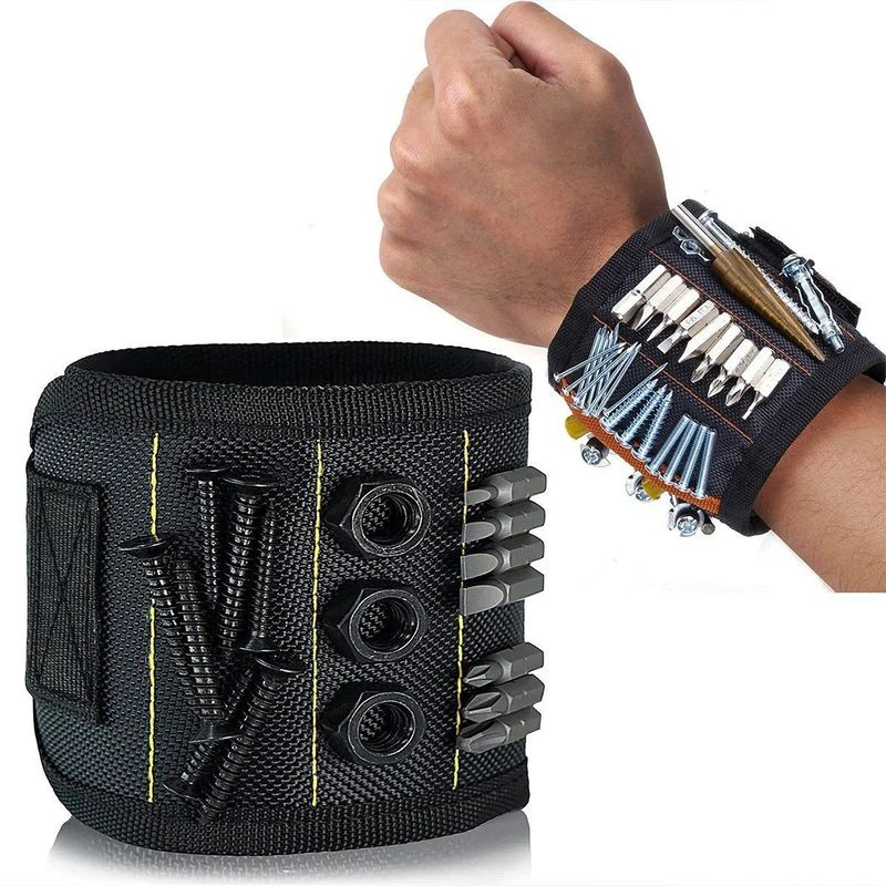 Magnet Kuat gelang untuk memegang sekrup kuku pengeboran Bit pergelangan tangan pemegang alat sabuk