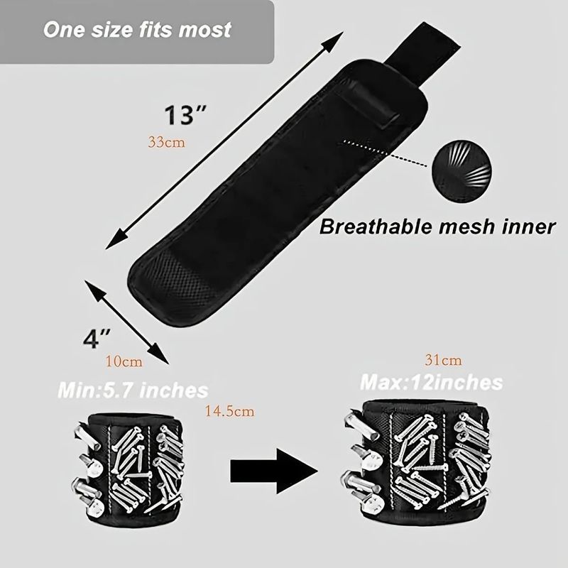 Magnet Kuat gelang untuk memegang sekrup kuku pengeboran Bit pergelangan tangan pemegang alat sabuk