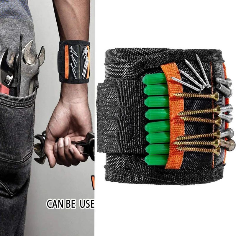 Pergelangan tangan magnetik, untuk ayah, dengan magnet kuat untuk memegang sekrup, paku, bor, alat