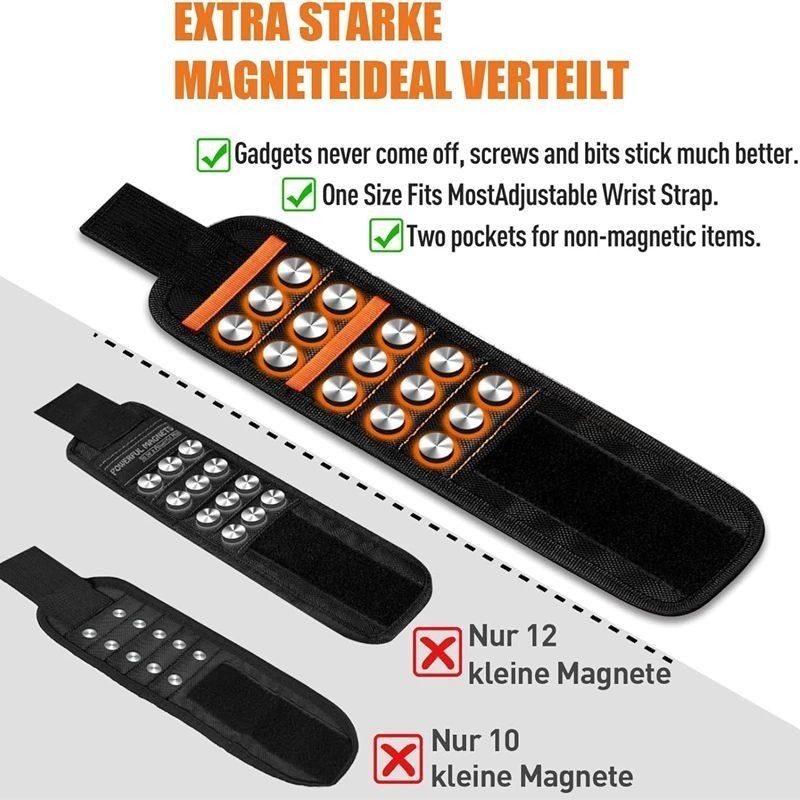 Magnetic Wristband Alat Sabuk Kuat Magnet untuk Memegang Sekrup Kuku Pengeboran Bit DIY