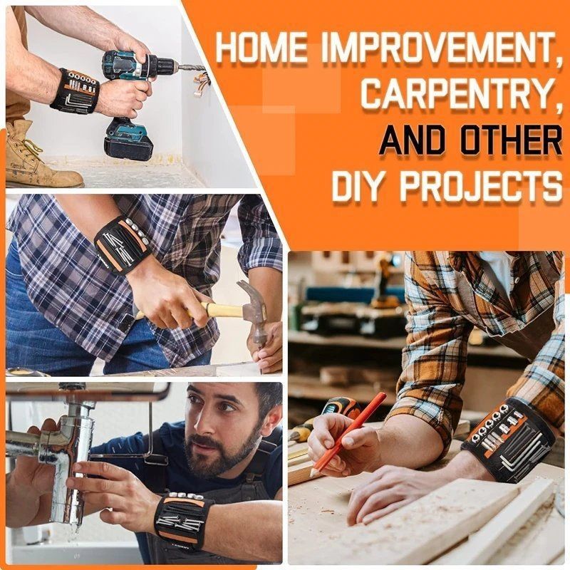 Magnetic Wristband Alat Sabuk Kuat Magnet untuk Memegang Sekrup Kuku Pengeboran Bit DIY