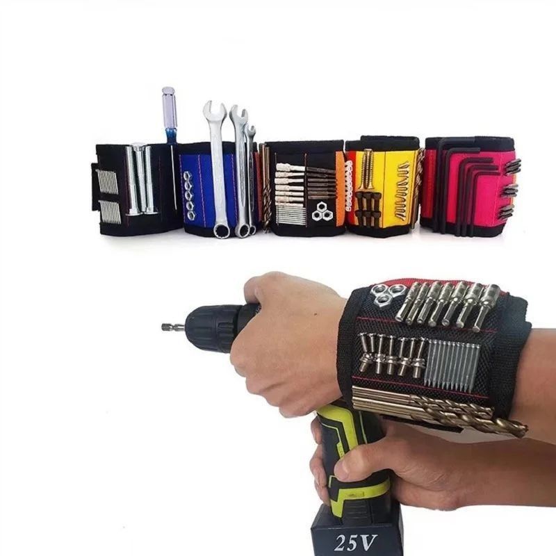 Kamuflase Magnetic Wrist Support Band Magnet Kuat untuk Memegang Sekrup Kuku Gelang Sabuk Dukungan