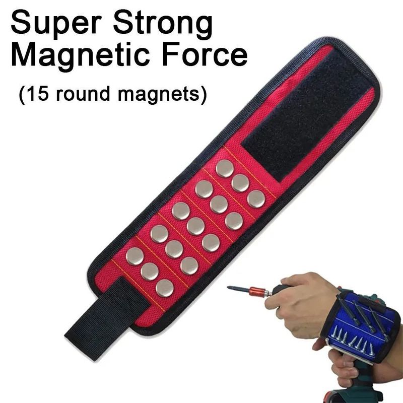 Kit Alat Pergelangan Tangan Magnetik Portabel Pergelangan Tangan Magnetik Kuat Tali Alat Dengan Alat Pemotong Teleskop Alat Pengerjaan Kayu Aksesoris Perbaikan