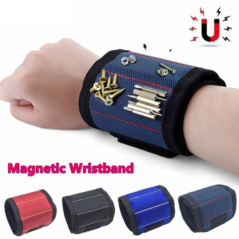 Kit Alat Pergelangan Tangan Magnetik Portabel Pergelangan Tangan Magnetik Kuat Tali Alat Dengan Alat Pemotong Teleskop Alat Pengerjaan Kayu Aksesoris Perbaikan