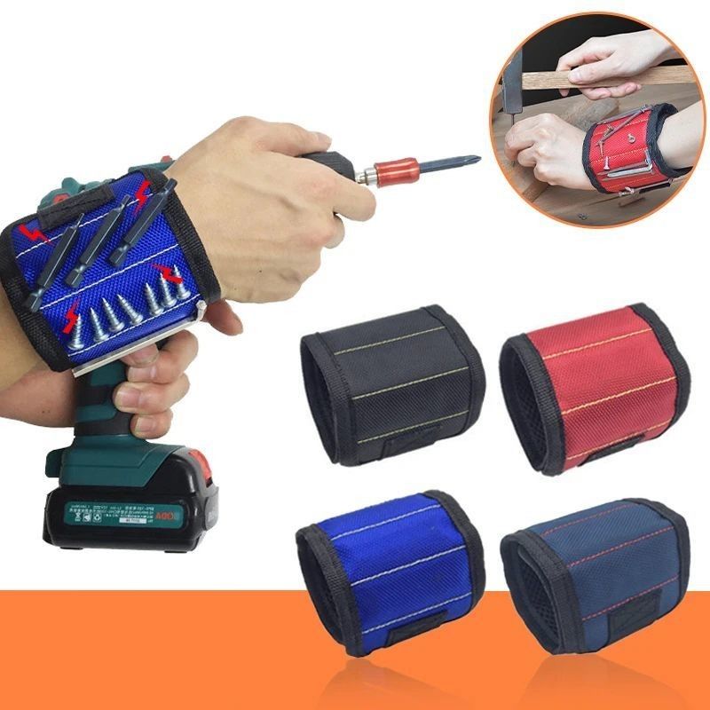 Kit Alat Pergelangan Tangan Magnetik Portabel Pergelangan Tangan Magnetik Kuat Tali Alat Dengan Alat Pemotong Teleskop Alat Pengerjaan Kayu Aksesoris Perbaikan