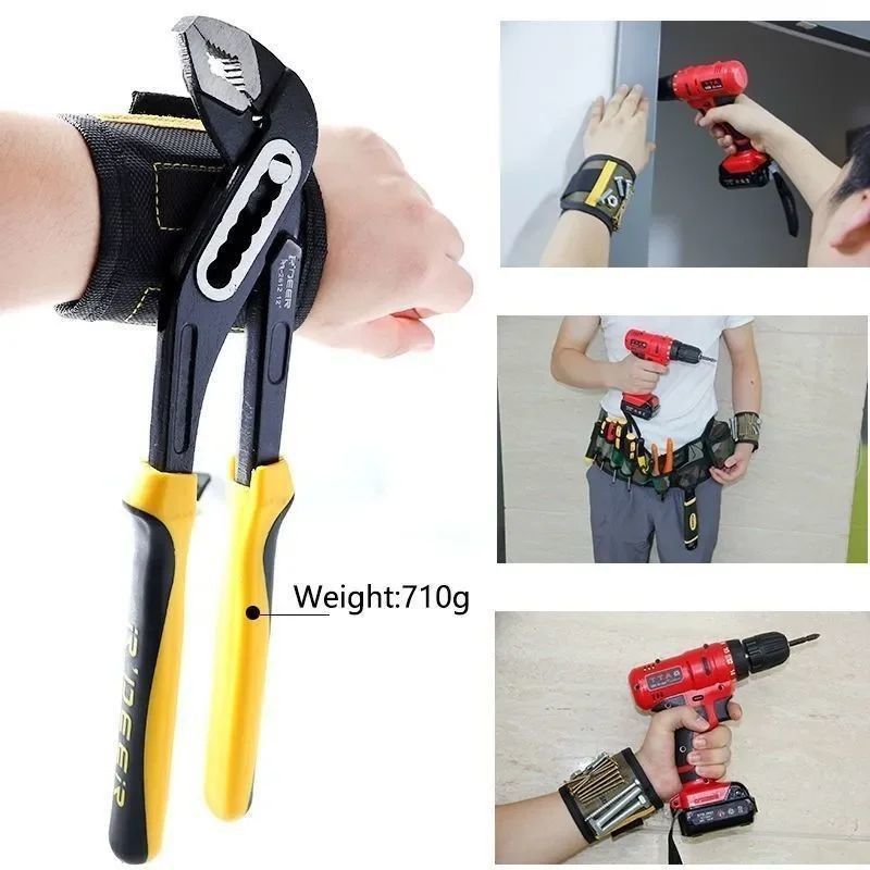 Kit Alat Pergelangan Tangan Magnetik Portabel Pergelangan Tangan Magnetik Kuat Tali Alat Dengan Alat Pemotong Teleskop Alat Pengerjaan Kayu Aksesoris Perbaikan