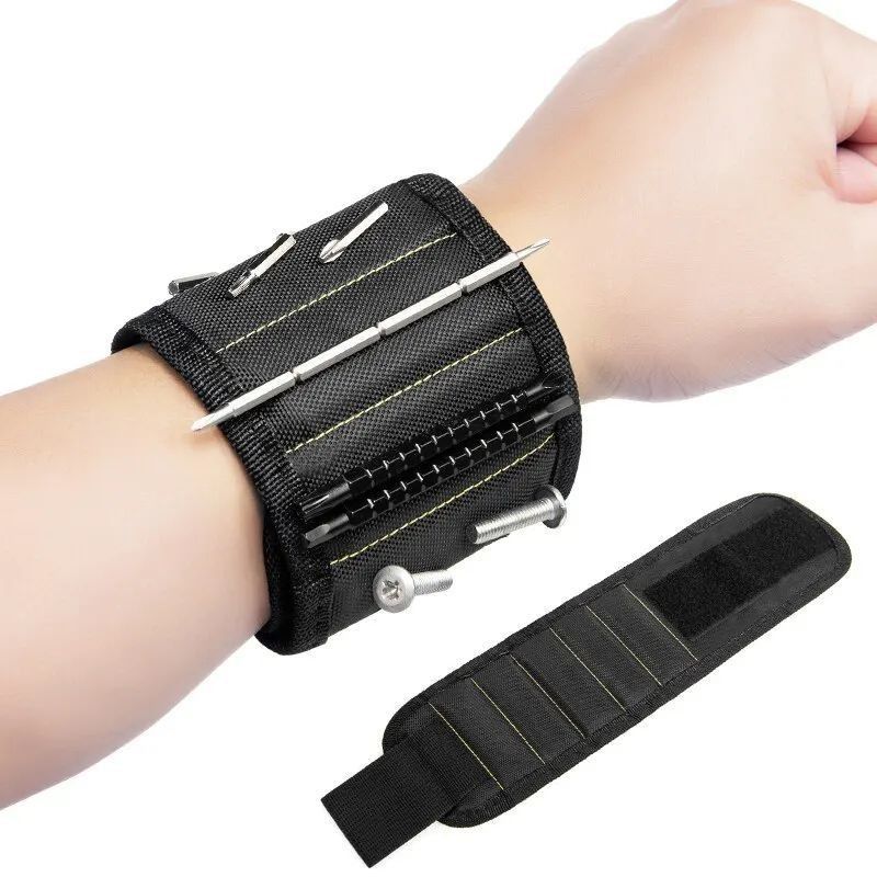 Multifunctional Magnetic Wrist Strap Screw Storage Bag Portable Electrician Wrist Guard Alat Kain Oxford