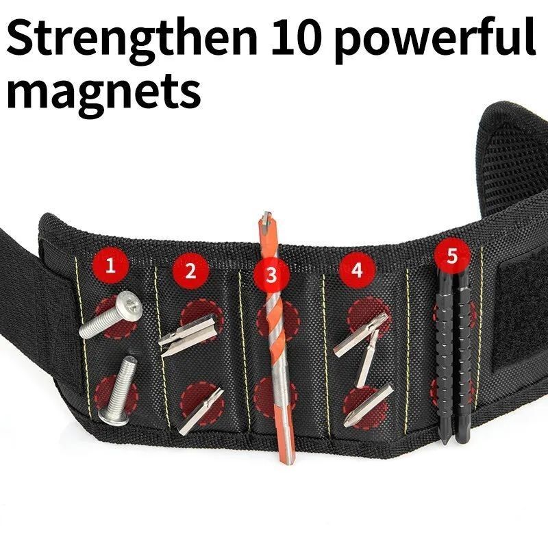 Multifunctional Magnetic Wrist Strap Screw Storage Bag Portable Electrician Wrist Guard Alat Kain Oxford