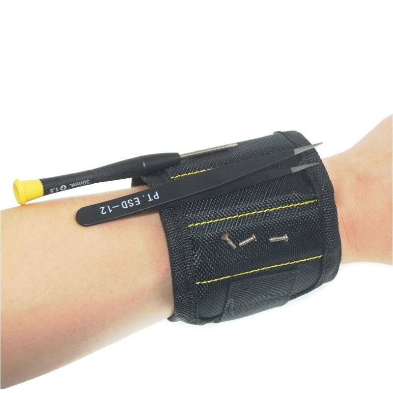 Bag alat pergelangan tangan magnetik yang kuat Kantong Oksford Kain Pergelangan tangan sabuk portabel Sekrup kuku alat