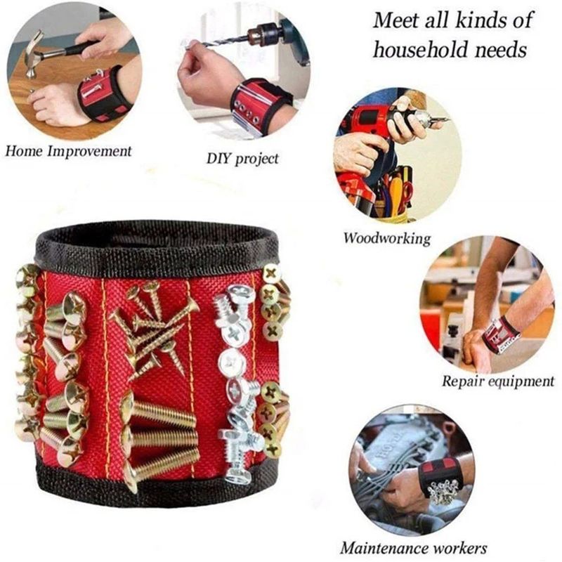 Gelang Magnetik Tas Alat Magnetik Portabel untuk Kit Perbaikan Mata Bor Baut Mur Kuku Sekrup