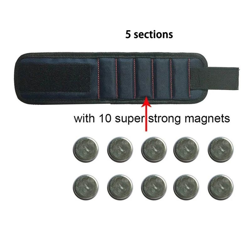 Gelang Magnetik Tas Alat Magnetik Portabel untuk Kit Perbaikan Mata Bor Baut Mur Kuku Sekrup
